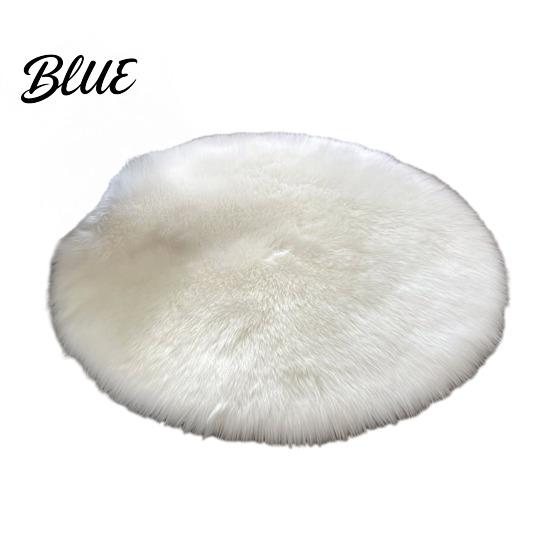 Versatile Round Carpet Color Machine Soft Bedroom Mat Plush Furry Floor Rug Solid Kids Room