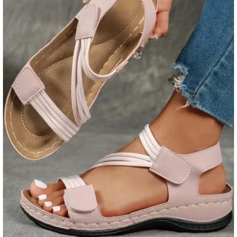 New Thick-soled Velcro Flip-flops for Women, Suitable for Intense Exercise, Large Size Beach Shoes