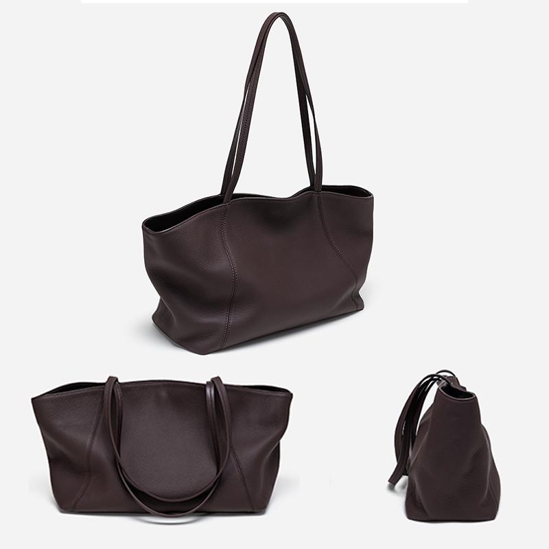 2026 Hot Winter New Women Genuine Cowhide Tote Bag Large Capacity Versatile Daily Commuter Handbag Fashion Single Shoulder Crossbody Bag