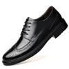Men's Formal & Casual Brogue Leather Shoes - Low-top Pointed Toe Carved Cowhide, Large Sizes Available