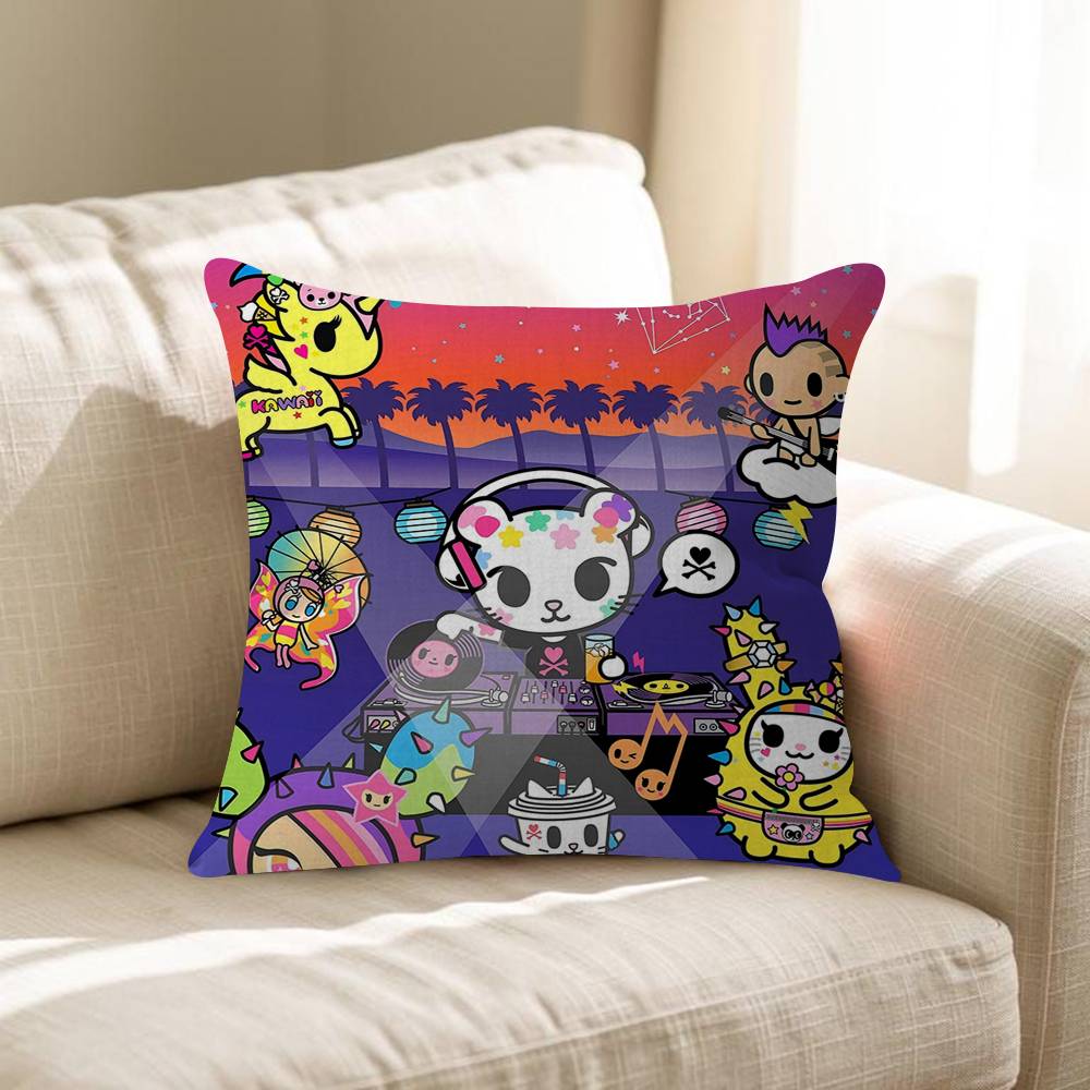 Japan TTokidokis Pillow Covers Cartoon Sofa Decorative Home Doublesided Printing Short Plush Cute Cushion Cover