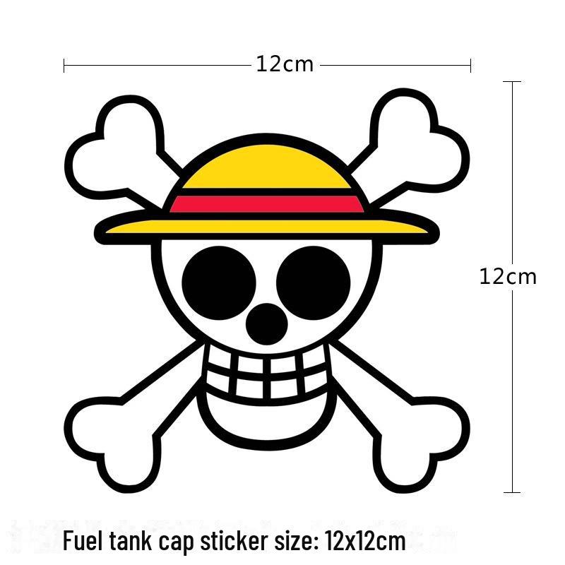 Jednodílná nálepka se škrábanci ze slaměného klobouku na auto – kreslený 3D obtisk víčka palivové nádrže