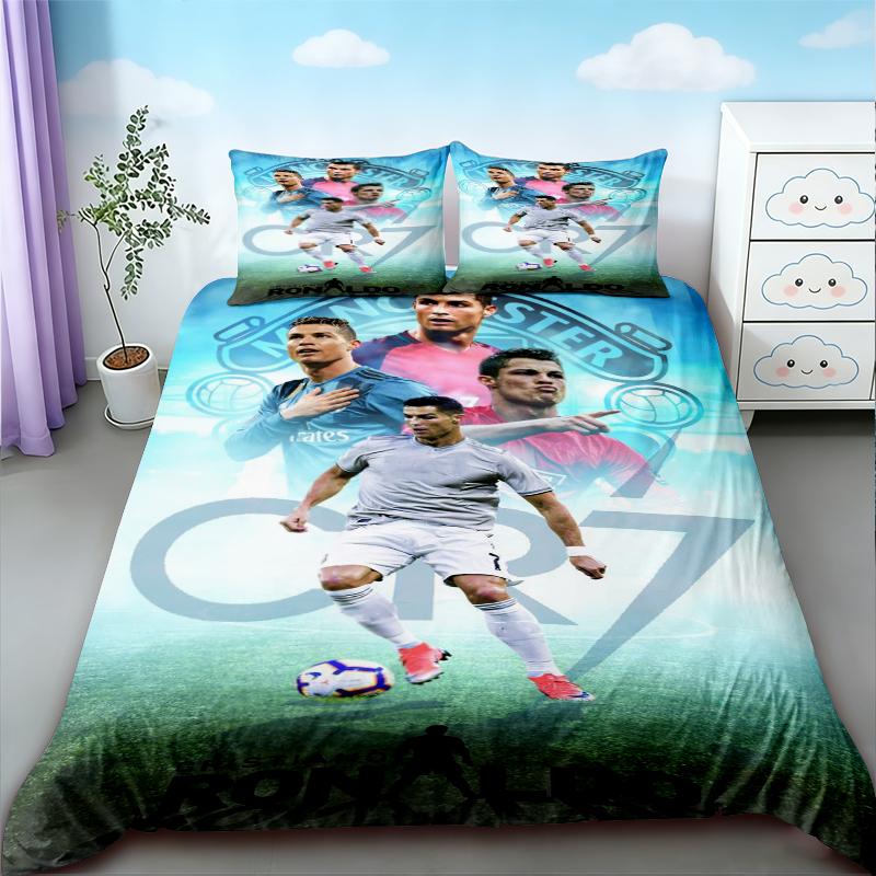 CR7 Bettwäsche-Set Fußball Cristiano Ronaldo Bettwäsche-Set für ein komfortables und atmungsaktives Schlafzimmer Geburtstagsgeschenke
