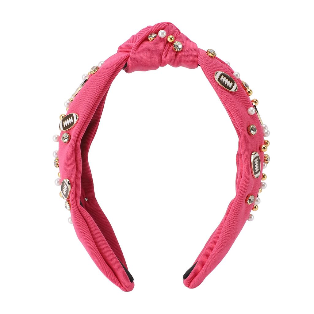 Valentine"s Day Headband Women Crystal Acrylic Rhinestone Wide Knotted Headband for Festivals Rose