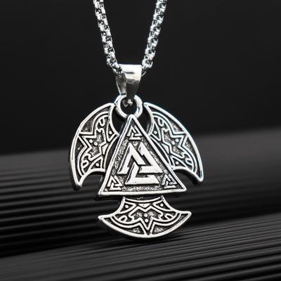 Retro Pop Personalidade Hip Hop Viking Celtic Punk Pingente Colar Acessórios Masculinos