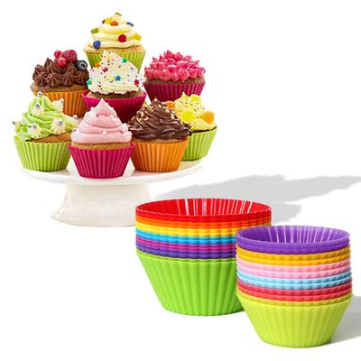 12/24/36 adet Silikon Kek Kalıbı Yuvarlak Muffin Kup Kek Pişirme Kalıbı Mutfak Pişirme Gereci Kendin Yap Kek Dekorasyon Aracı