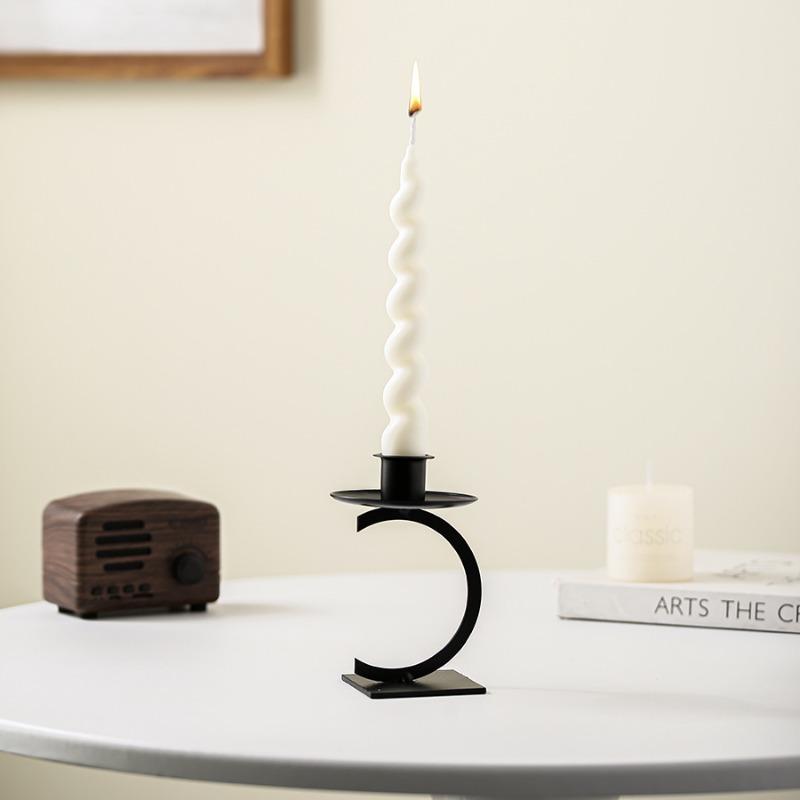 Wrought Iron Candle Holder Candle Cup Decoration, Simple Home Candle Atmosphere Alphabet Candle Holder Ornament