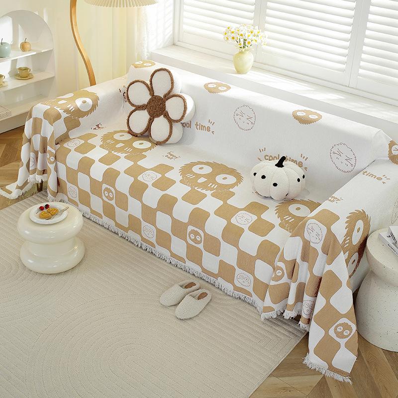 Chenille Boho Style Sofa Towel Dust-proof All-Season Universal for Living Room Camping Picnic Large Blanket Leisure Beach Towel