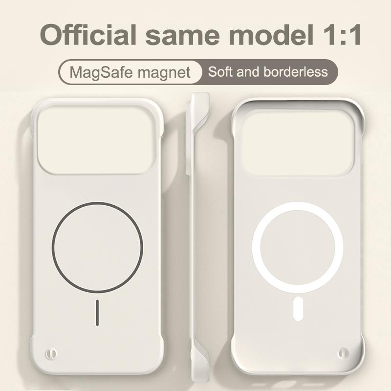 Frameless Solid Color Magnetic Phone Case For iPhone 17 Air 16 15 14 13 12 11 Pro Max Plus 16E For Magsafe Hard Matte Back Cover