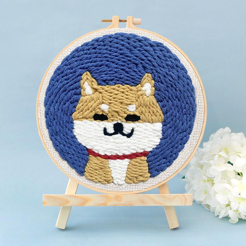 Russian Punch Needle DIY Kit: Handmade Wool Base for Fun Embroidery Projects
