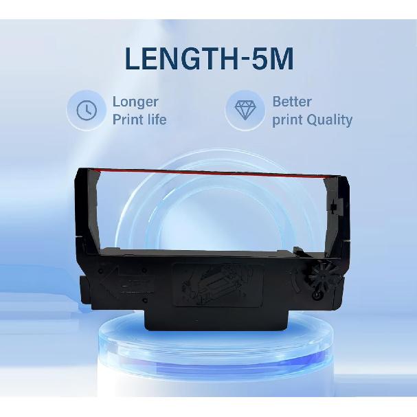 Compatible Ink Ribbon for ERC30 ERC34 ERC38 Black/Red, for POS Receipt & Kitchen Printers, with Advanced Ultrasonic Welding Technology, Individually