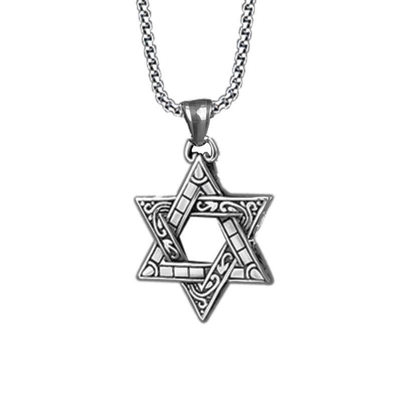 Men's Retro Hip-Hop Stainless Steel & Titanium Star Necklace