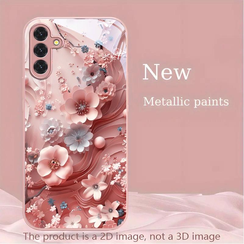 Pink Flower Hot-selling Exquisite Beautiful PhoneCase Glass PhoneCase for Samsung Galaxy S26 S25 S24 S23 S22 S21 FE Ultra Plus