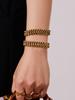 Handmade Stainless Steel 18K Gold Cuban Necklace & Bracelet Set - Trendy Street Dance Hip Hop Style