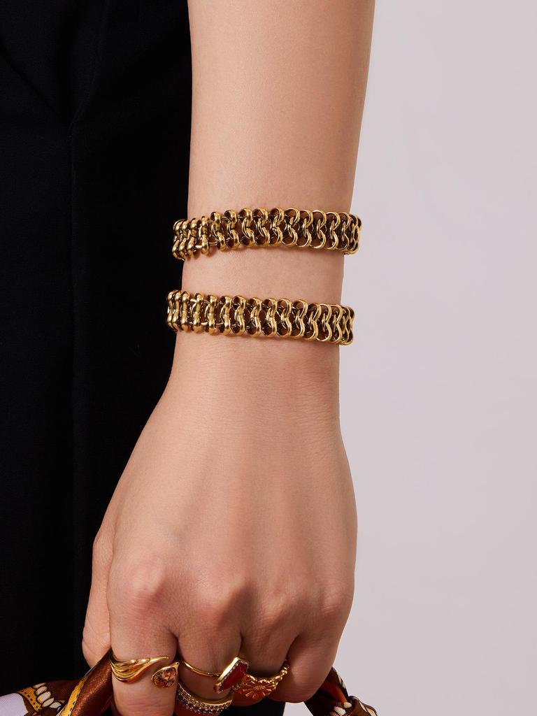 Handmade Stainless Steel 18K Gold Cuban Necklace & Bracelet Set - Trendy Street Dance Hip Hop Style