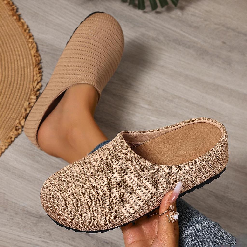 Weave Damen Flats Slipper Elegant Flache Mules Schuhe Sommer Neue Mode Flip Flops 2025 Laufen Gemütlich Weich Sandalen