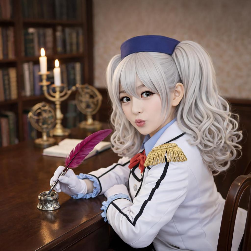 [milky Time] Kantai Collection Kashima Cosplay Costume Set with Wig - Halloween Uniform - KanColle Kashima