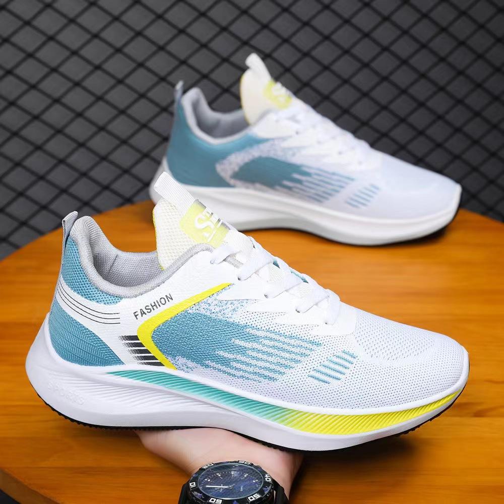 

Мужская обувь Летающая обувь Кроссовки Мужская удобная спортивная обувь Легкая модная повседневная обувь 44 синий