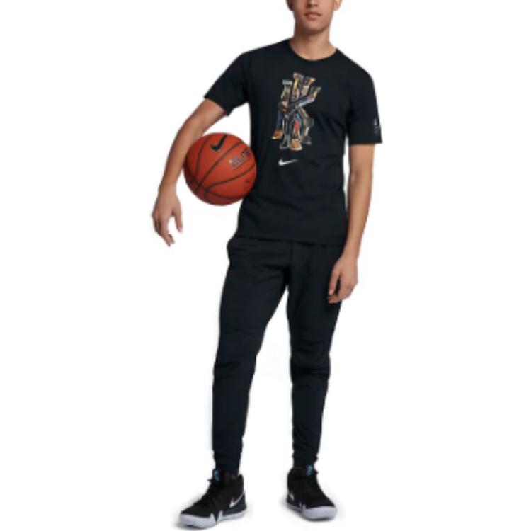 Nike Dri-FIT Kyrie CNY Alphabet Logo Print Short Sleeve T-Shirt Men Tops Black AJ1951-010