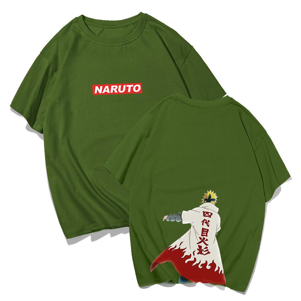 Short Sleeve T-Shirt Men's Summer Tide Brand Animation Fourth Generation Naruto Loose Casual Trend Hong Kong Style Youth