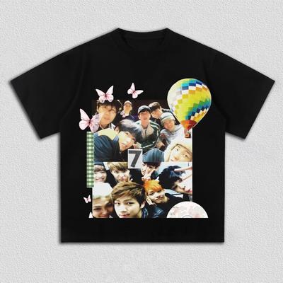 Kpop Boy Band Group Photo Graphic Cotton Unisex Shirt ARMY Fan Gift Summer New Unisexs Womens Korean Style Fashion Tshirt