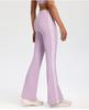 High Waist Flared Yoga Pants - Hip-Lifting, Elastic, Double Stripe Design