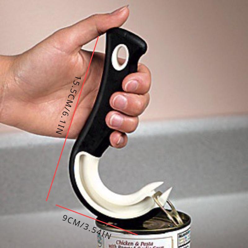 Portable J-Shaped Easy Grip Tin Openers Kitchen Non-Slip Jar Opener Lid Opening Tools Ring Pull Can Opener Multifunctional
