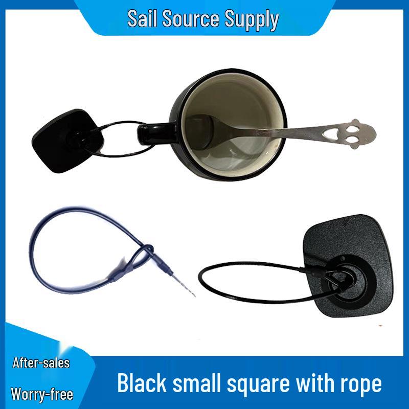 RF Anti-Theft Hard Tag for Clothing and Towels, Small Square, Black