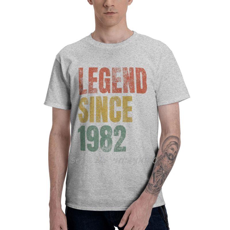 Mens Retro 39th Birthday Gift TShirt Novelty Legend Since 1982 Tshirt  Cool T Shirt Homme Cotton Tee Top Gift