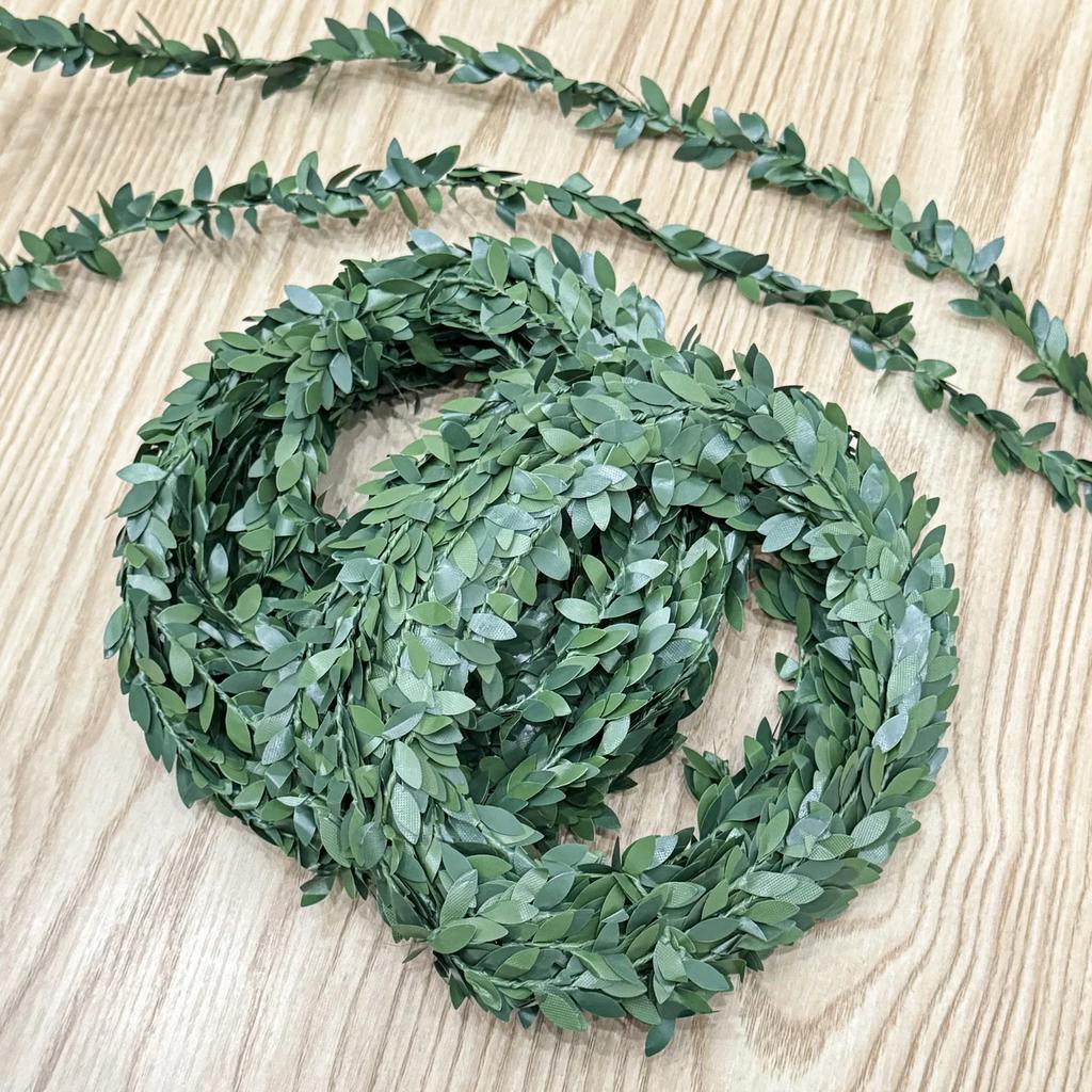 7.5/30M Artificial Ivy Plant Green Leaf Vine Iron Wire Wisteria Garland DIY Fake Leaves Creeper Hanging Leaves Home Garden Decor