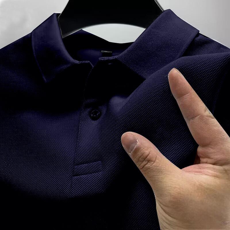 Men's 2024 Lapel Half-Sleeve Polo: Fashionable, Casual, Business-Ready T-Shirt