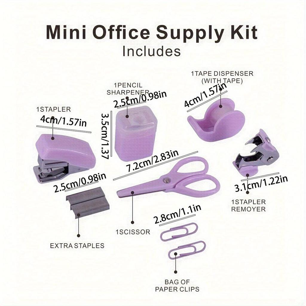 Draagbare Mini Kantoor Schrijfwaren Set Met Perforator, Nietjesverwijderaar
