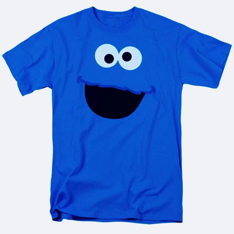 Sesame Street Mens and Womens Spring and Summer Tshirts Elmo Oscar Big Bird Biscuit Monster Cute Cartoon Character