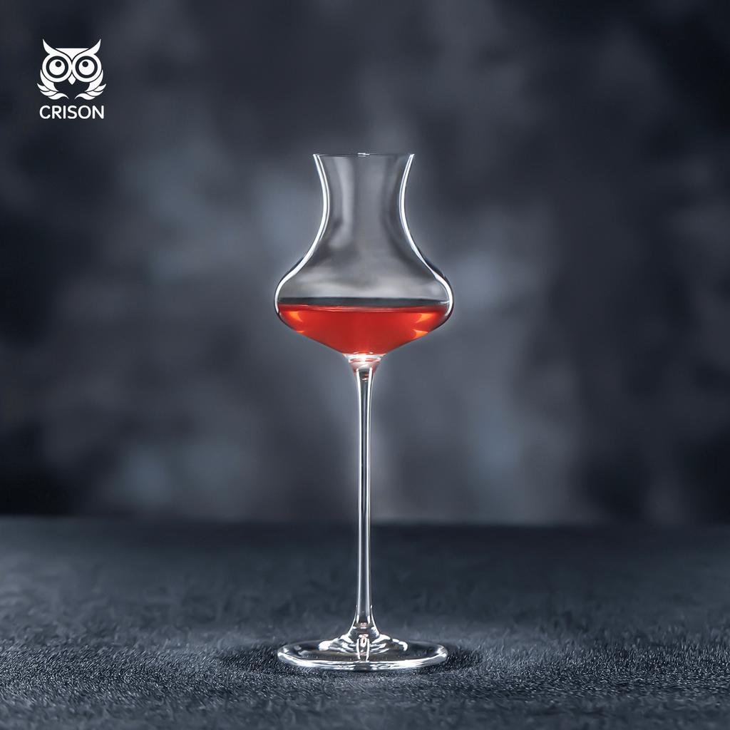 TT6203 CRISON Crystal Tulip Shape Tasting Glass Creative Goblet Cocktail Glasses Whiskey Fragrant Cup for Party Bar Drinkware