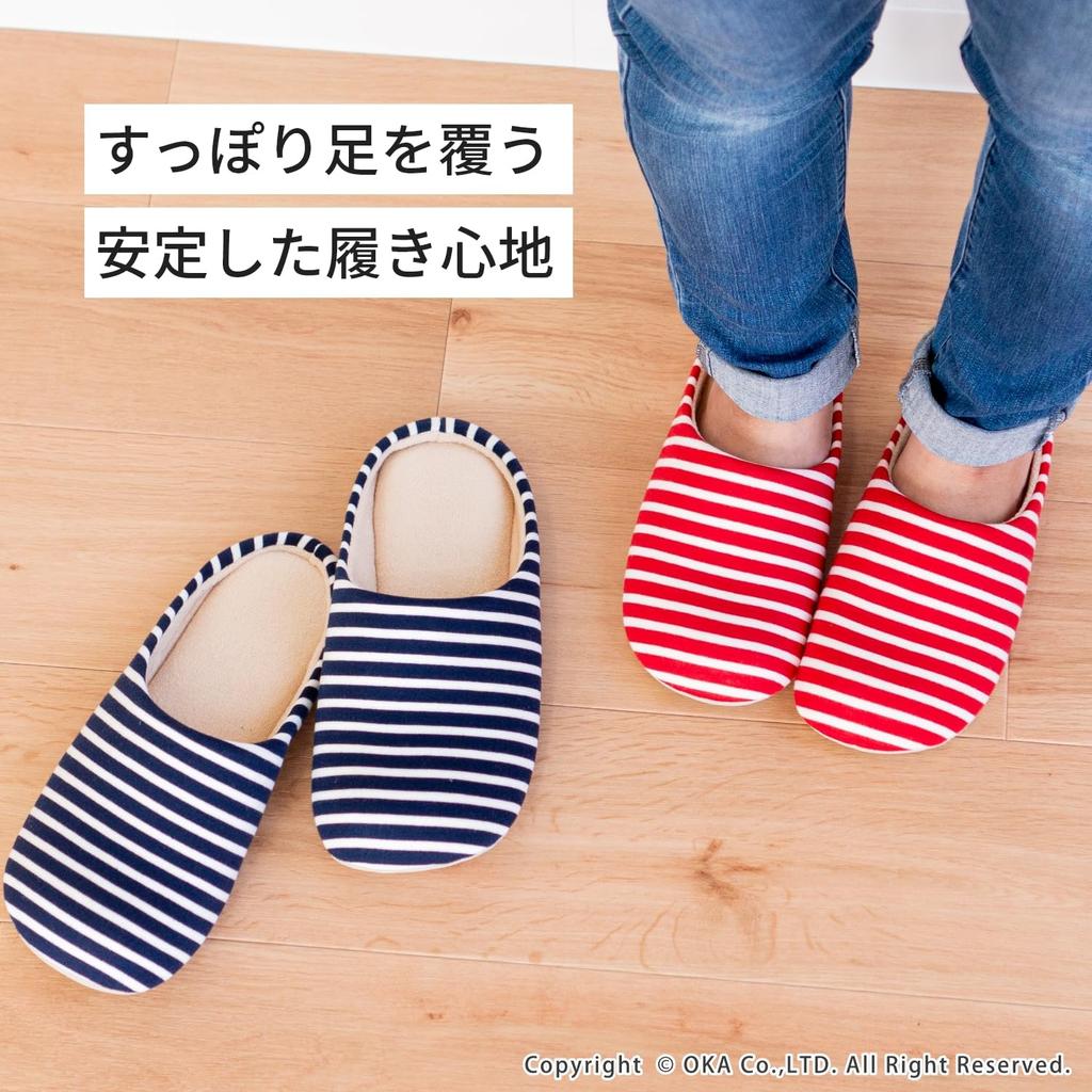 Oka Comfort Border Room Size Cm Shoes, Blue, 24.5