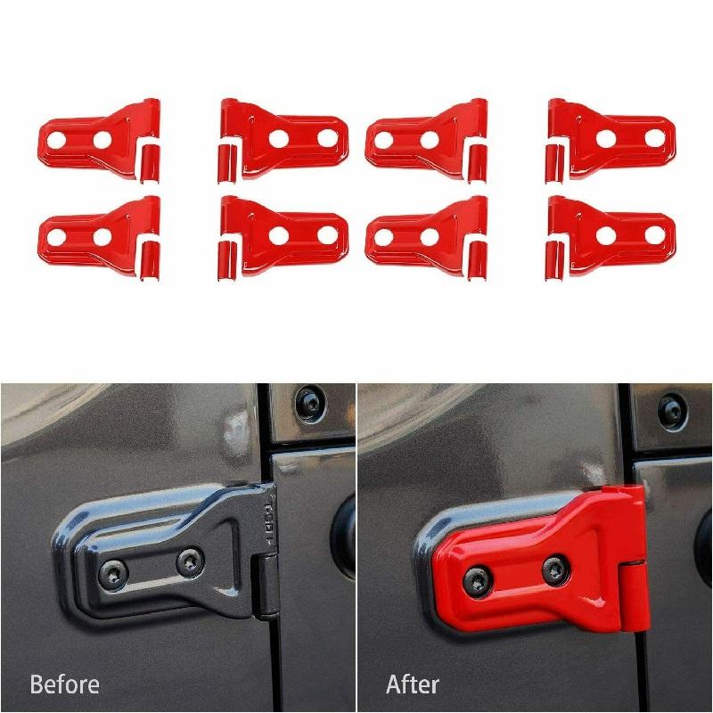 8pcs Car Door Hinge Protect Cover Trim Fit For Jeep Wrangler JL 4 Door & 2 Door