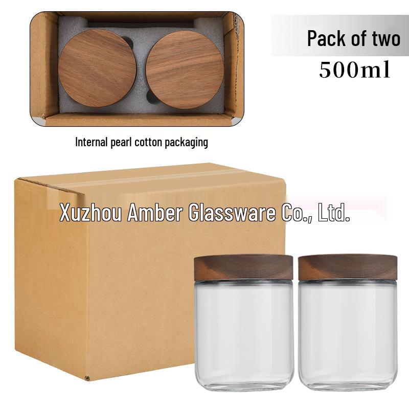 Large Glass Storage Jar with Bamboo Lid, Cereal & Yogurt Container, Sealed Oatmeal Cup