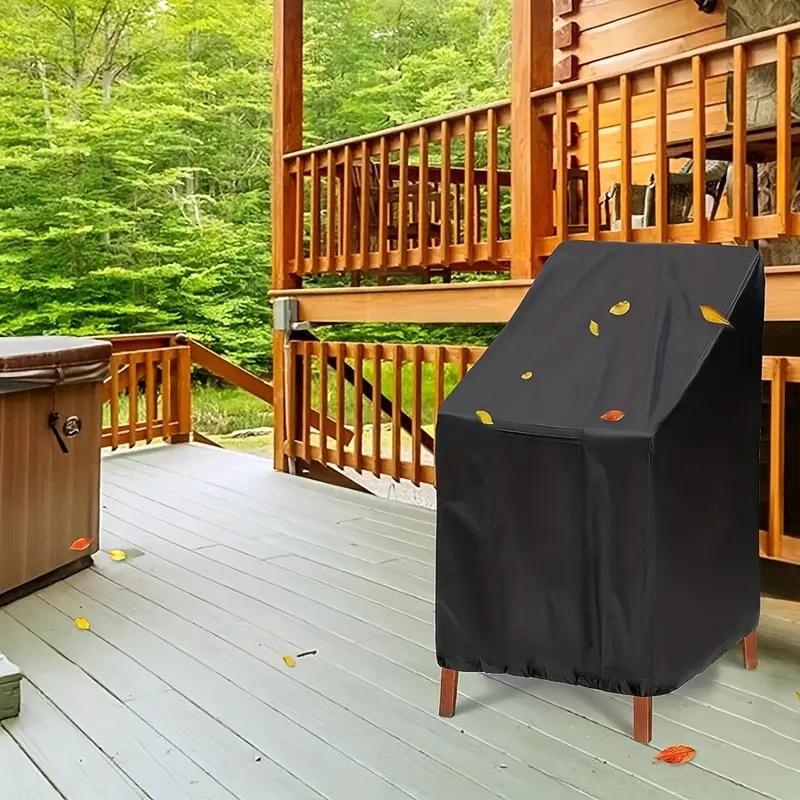 Protective Cover for Outdoor Stacking Chairs,Suitable for High Back Lounge Chairs, Terrace Chair Cover, Outdoor Furniture Cover