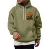 Men's Halloween Print Pullover Hoodie for Holiday Party and Cold