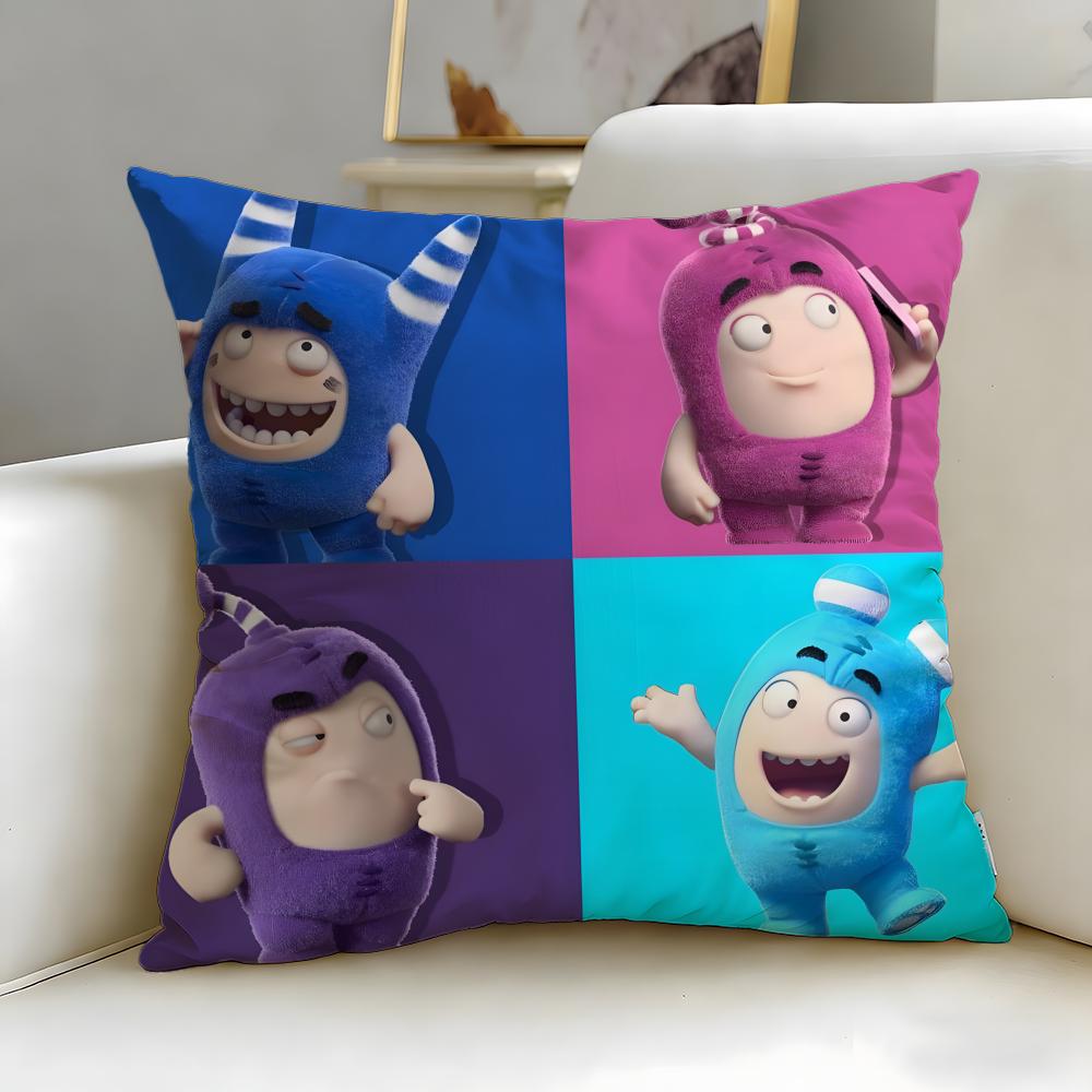 popular cartoon Oddbods Cushion Cover Soft & Easy-Wash Pillow Case – Versatile for Couch, Bed, Travel and Office