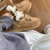Anti-Slip Tazz Thick Bottom Mini Snow Boots Women's Winter Fleece Lined Warm Fur Slippers Toe Covering Slippers Cotton Shoes
