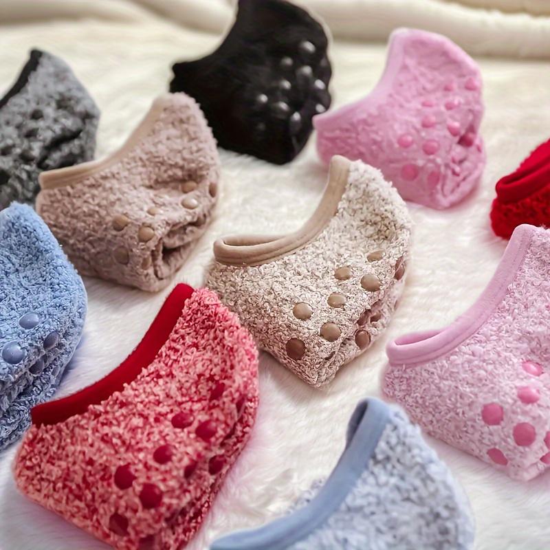 Plüsch-Fleece Damen Hausschuhe Rutschfeste Weiche Sohle Winter Warm Haus Bodenschuhe Niedliche Hausschuhe, Heimkomfort-Schuhwerk