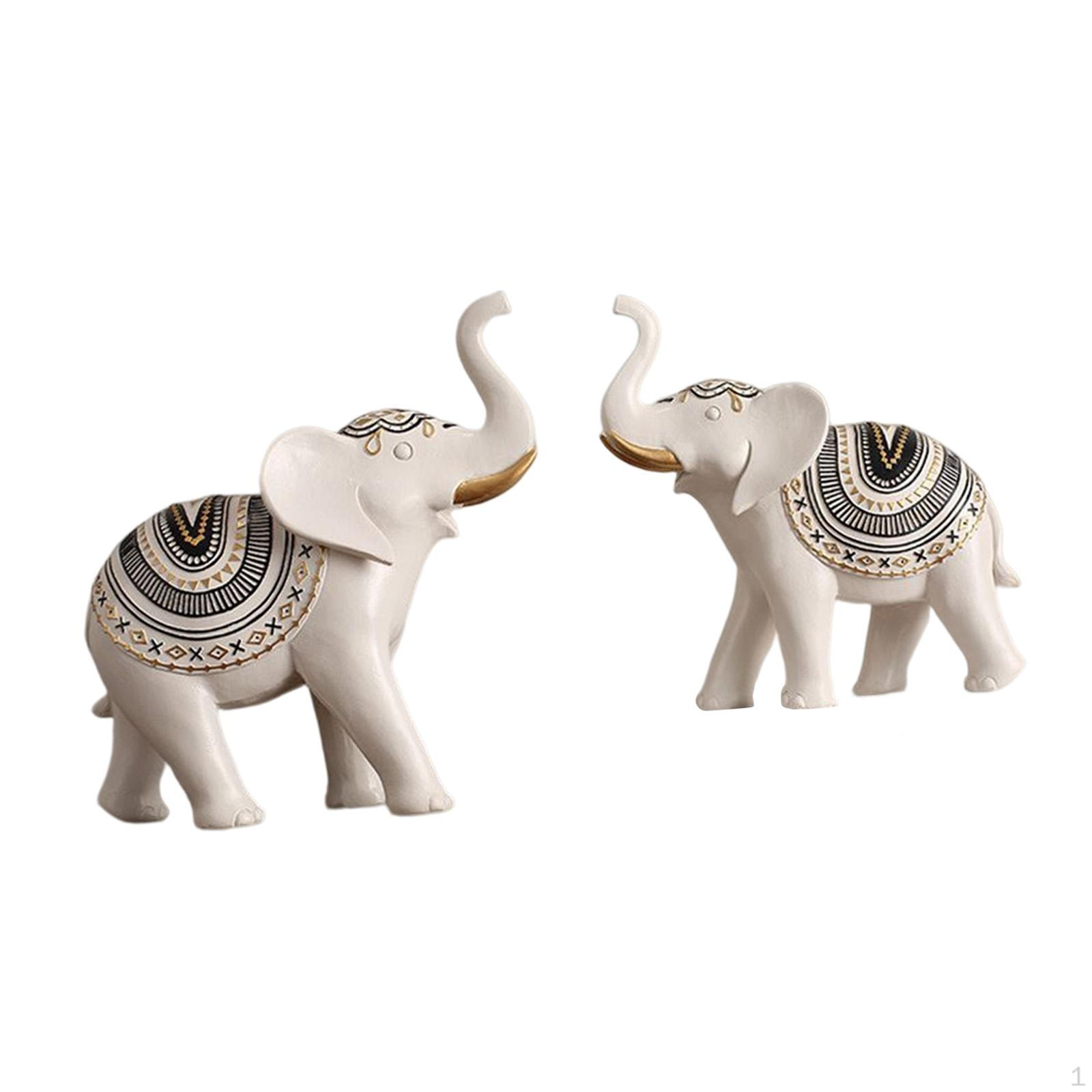 

Декоративная скульптура на удачу, фигурка животного, настольные статуи слона белый