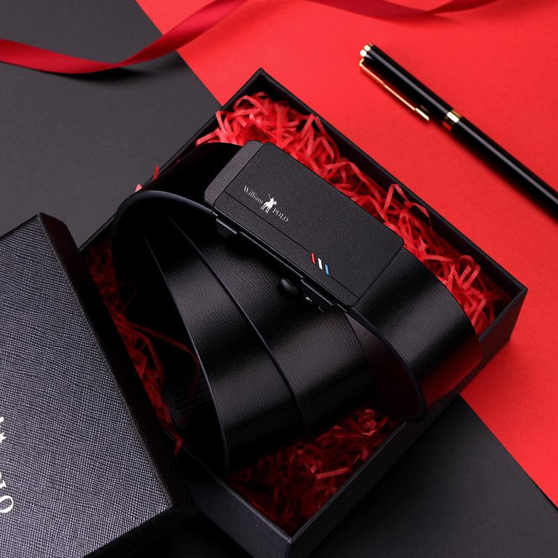 

Ремень Император мужской;Мужской ремень из натуральной кожи с автоматической пряжкой;Ремень с матовой пряжкой Joker для повседневного досуга.