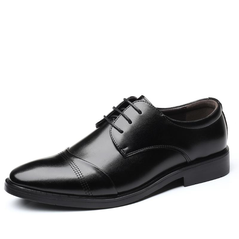British Style Casual Leather Men Business Dress Shoes Formal Business Comfy Lace Up Leisure Shoes Fashion Sneaker Oxfords Shoes
