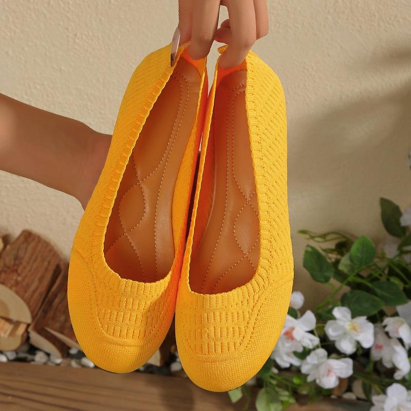 Wish Large Size Round Head Flat Bottom Lazy Single Shoes Women's Flying Weaving Breathable Flat Heel Shallow Mouth Work Shoes Ebay
