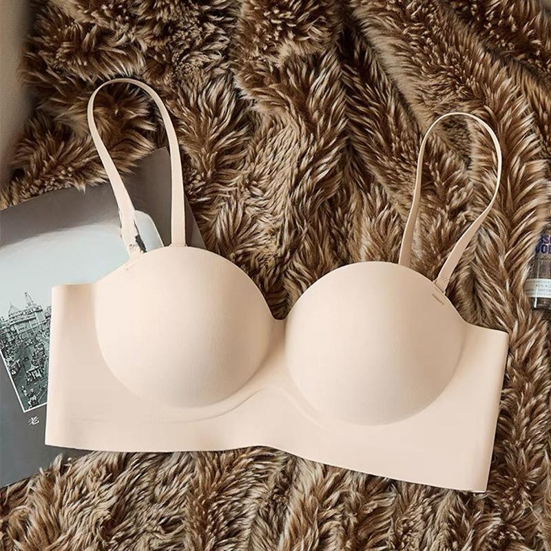 Female Summer Thin Model Without Trace Beauty Back Sexy Gather Small Bosom Prevent Drooping Collect Assistant Milk Half Cup Underwear