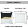 Faux Leather and Cotton Throw Pillow Covers 18x18 Inch Set of 2 Black and White Decorative Pillow Covers with Gold Stripe Patchwork Modern Farmhouse
