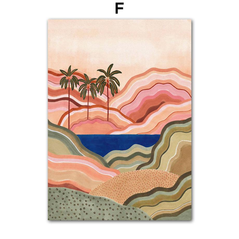 Akvarell Tropiskt Träd Giraff Elefant Boho Abstrakt Affischer Och Tryck Väggkonst Canvas Målning Bild Baby Barnrum Dekor