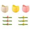 Magnetic Fridge Storage Box Tulip Shape Kitchen Utensils Holder Cutlery Organizer Flower Bag Spout Clips for Refrigerator Microwave Storage